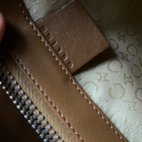 CELINE vintage logo shoulder bag tan leather - Picture 7 of 8